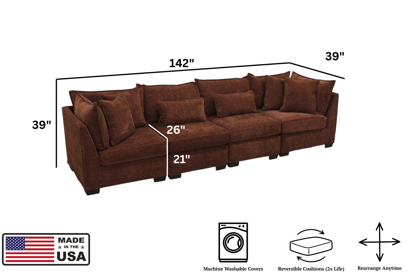 Atlas 4-Seat Modular Sofa