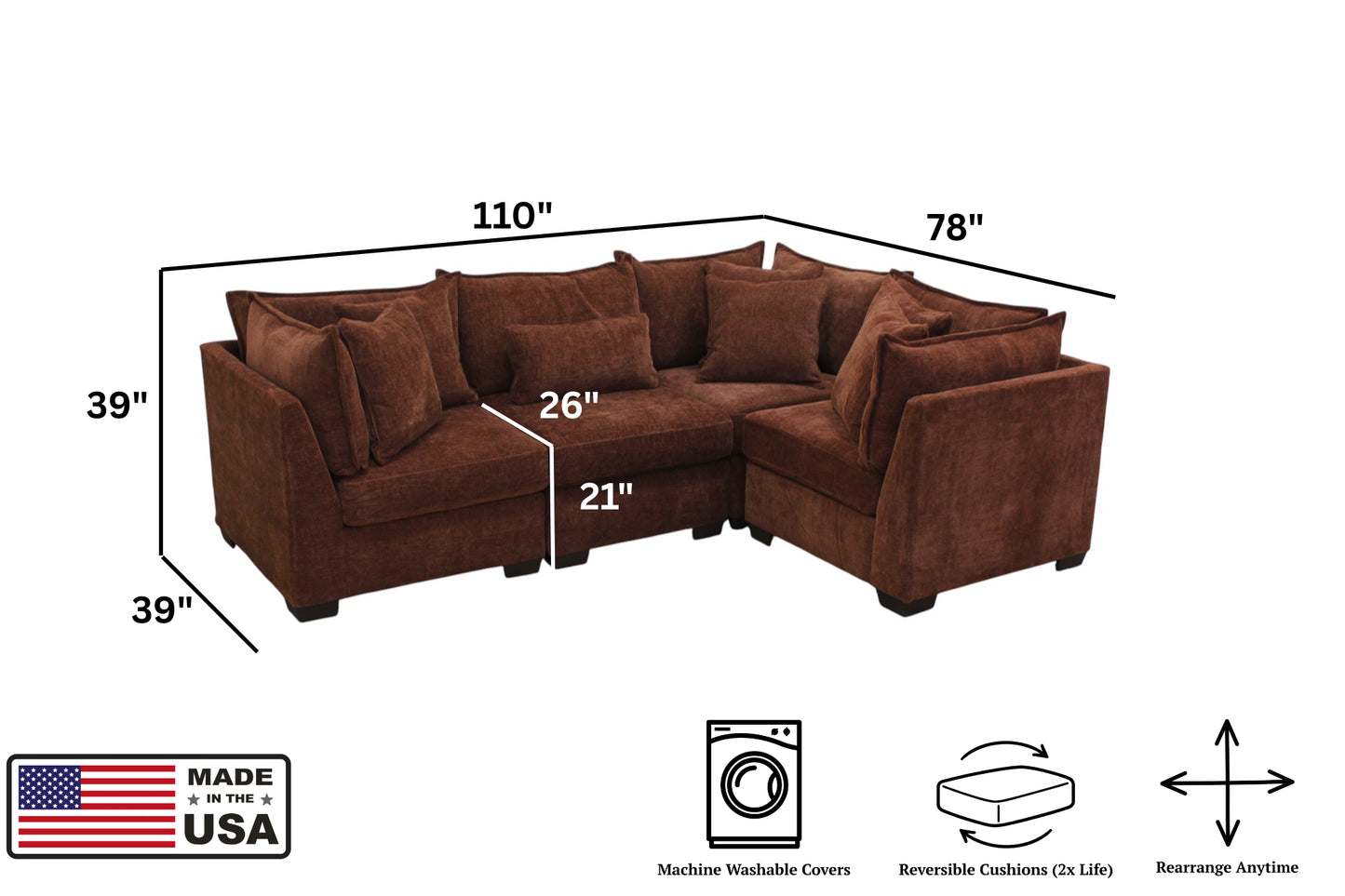 Atlas 4-Seat Modular L-Shape Sectional