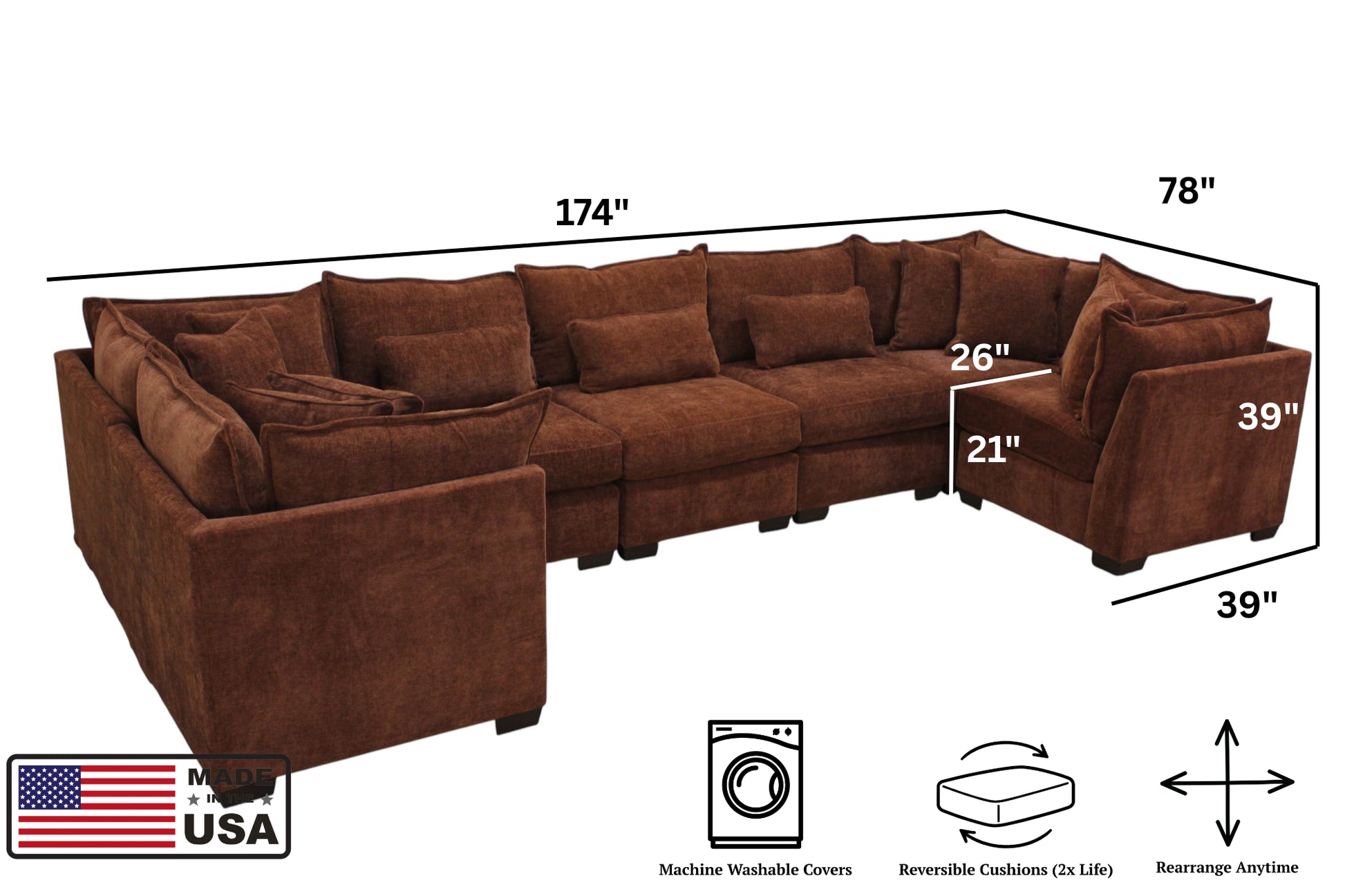 Atlas 7-Seat Modular U-Shape Sectional