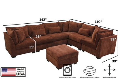 Atlas 6-Seat Modular L-Shape Sectional
