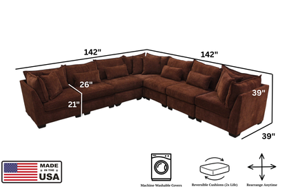 Atlas 7-Seat Modular L-Shape Sectional