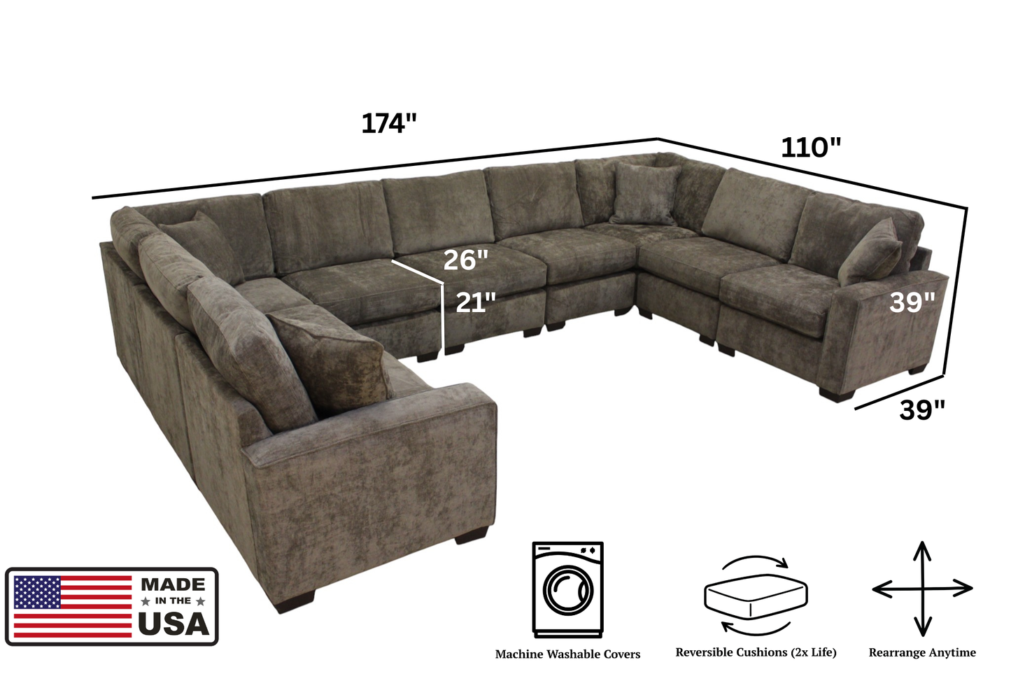 Haven 9-Seat Modular U-Shape Sectional