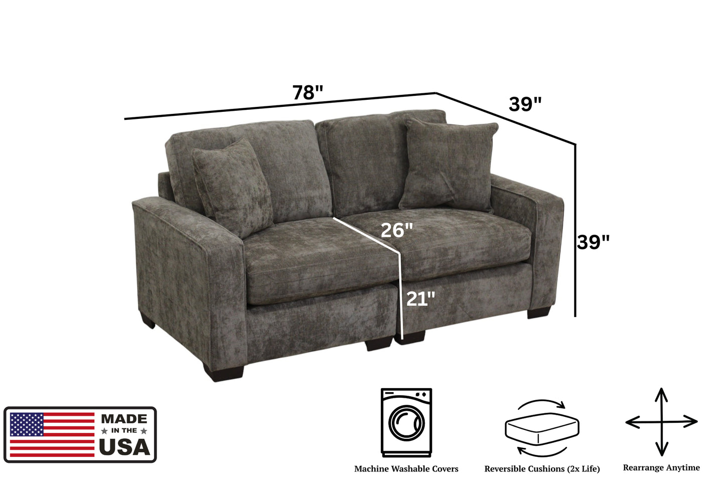 Haven 2-Seat Modular Loveseat