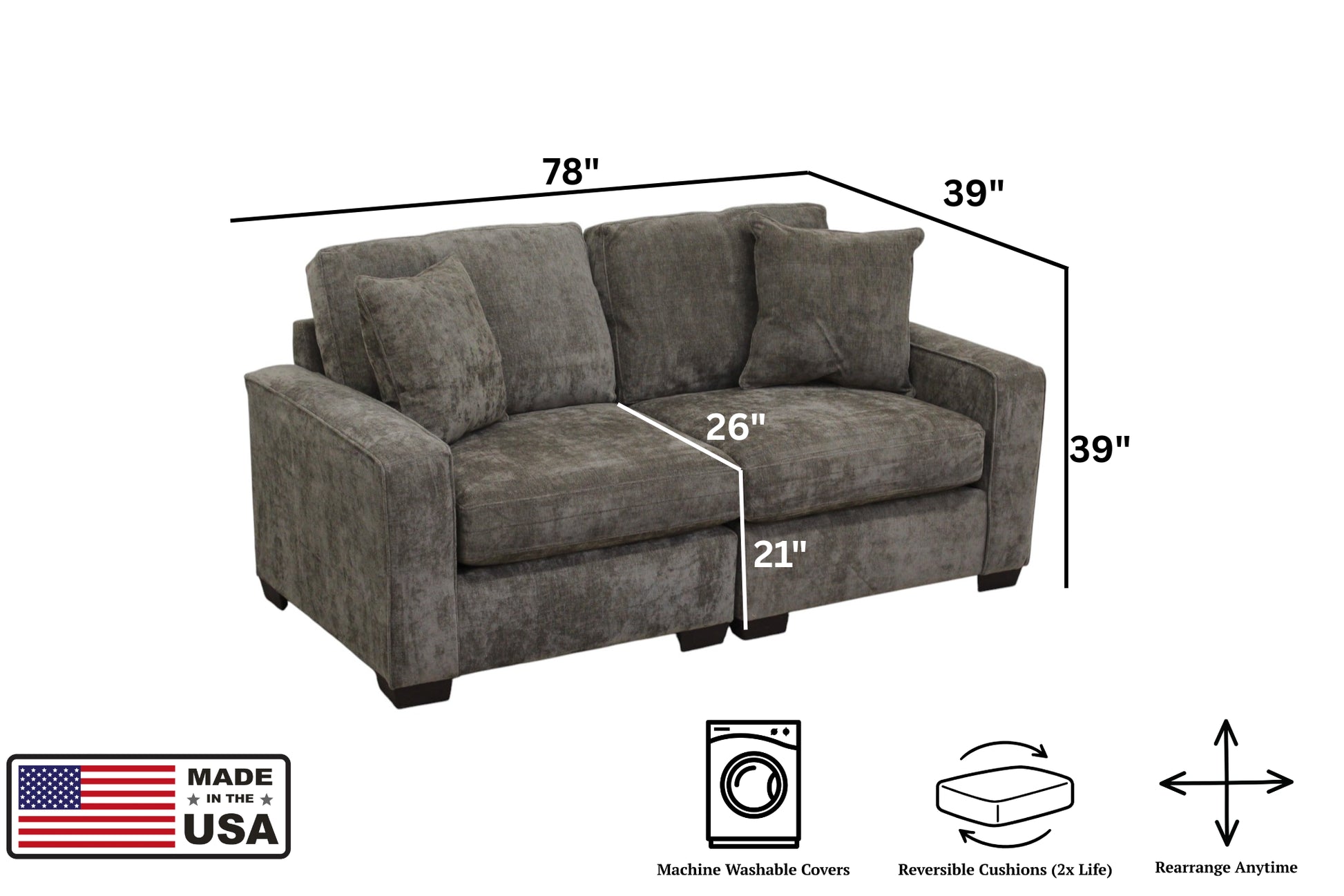 Haven 2-Seat Modular Loveseat